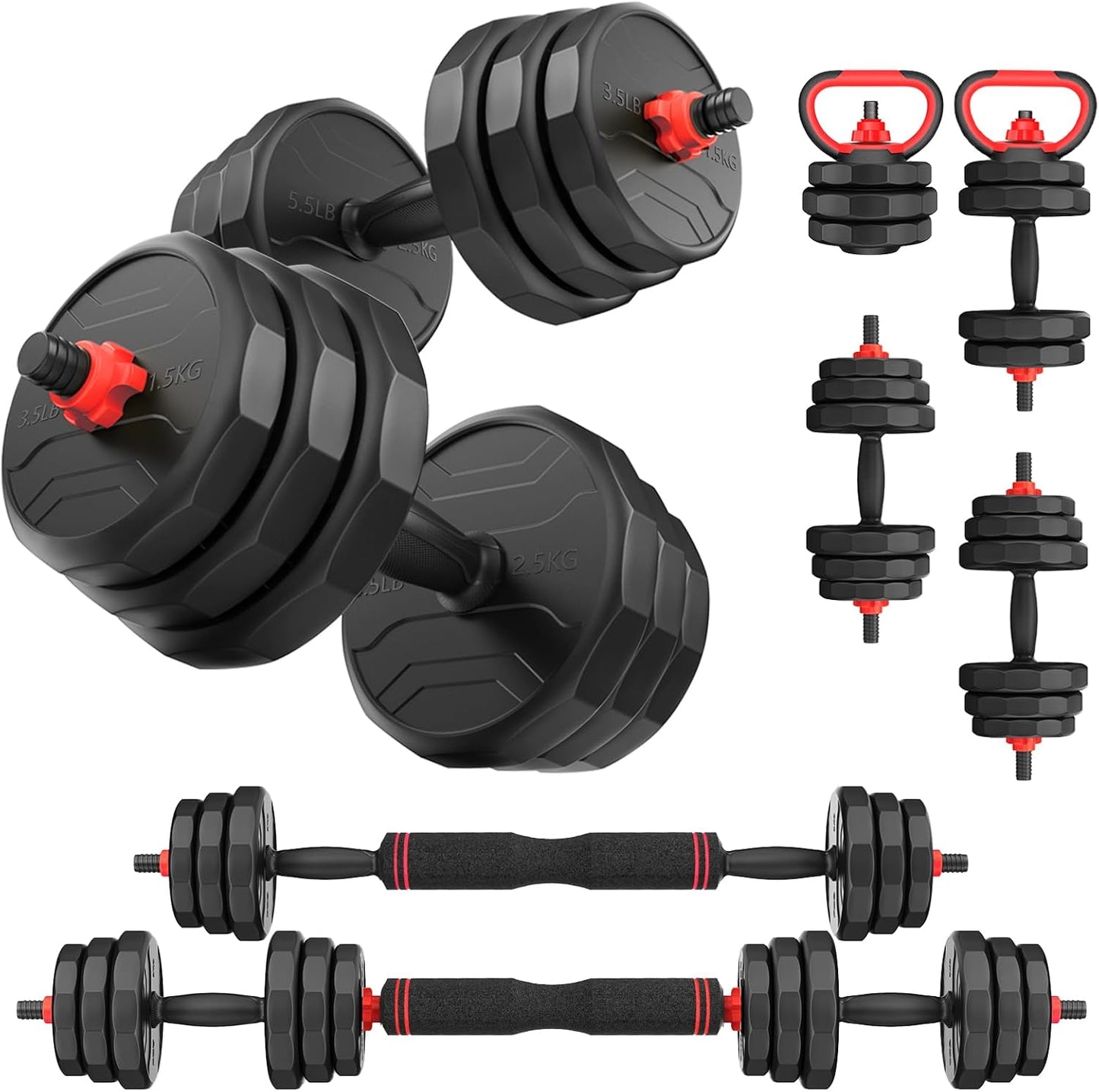 Haltères Ajustables 3-en-1 (20 kg) – FitnessPAM™