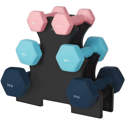 Set d’Haltères Hexagonaux Néoprène (1-3 kg) – FitnessPAM™