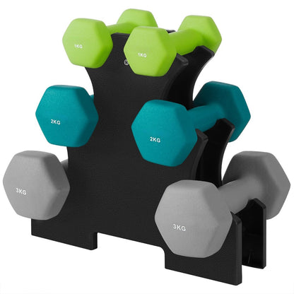 Set d’Haltères Hexagonaux Néoprène (1-3 kg) – FitnessPAM™
